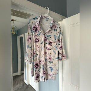 Floral Women's Pajamas - Purple and White